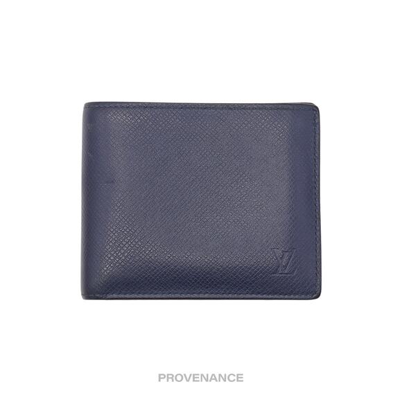 🔴 Louis Vuitton Amerigo Wallet - Navy Blue Taiga Leather - Picture 2 of 12
